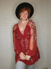 Load image into Gallery viewer, S-L Red Peacock Dress
