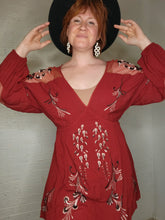 Load image into Gallery viewer, S-L Red Peacock Dress
