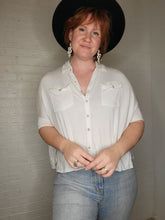 Load image into Gallery viewer, XS-L White Boxy Button Down
