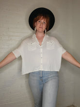 Load image into Gallery viewer, XS-L White Boxy Button Down
