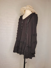 Load image into Gallery viewer, XS/S Black Eyelet Mini Dress
