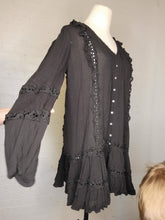 Load image into Gallery viewer, XS/S Black Eyelet Mini Dress
