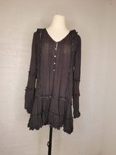 Load image into Gallery viewer, XS/S Black Eyelet Mini Dress

