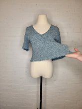 Load image into Gallery viewer, M - Teal Smocked Crop
