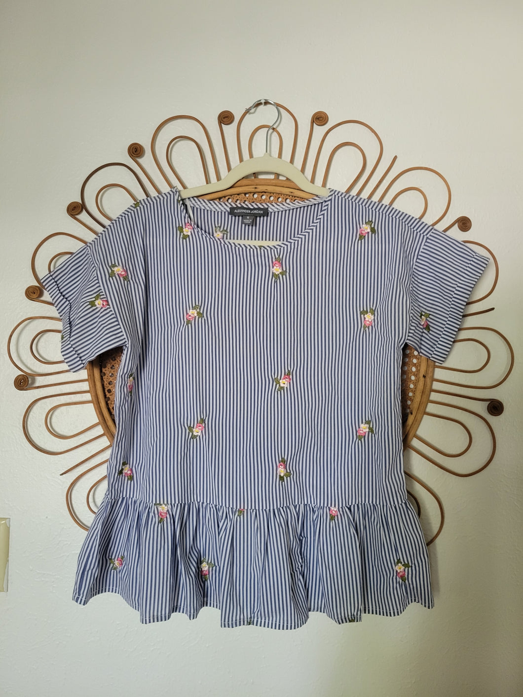 S - Striped Floral Top