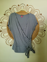 Load image into Gallery viewer, L - Vince Camuto Blue Wrap Top
