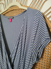 Load image into Gallery viewer, L - Vince Camuto Blue Wrap Top
