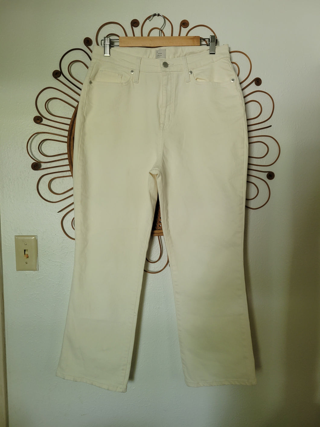 30 - A New Day Ivory Cropped Flare Pant
