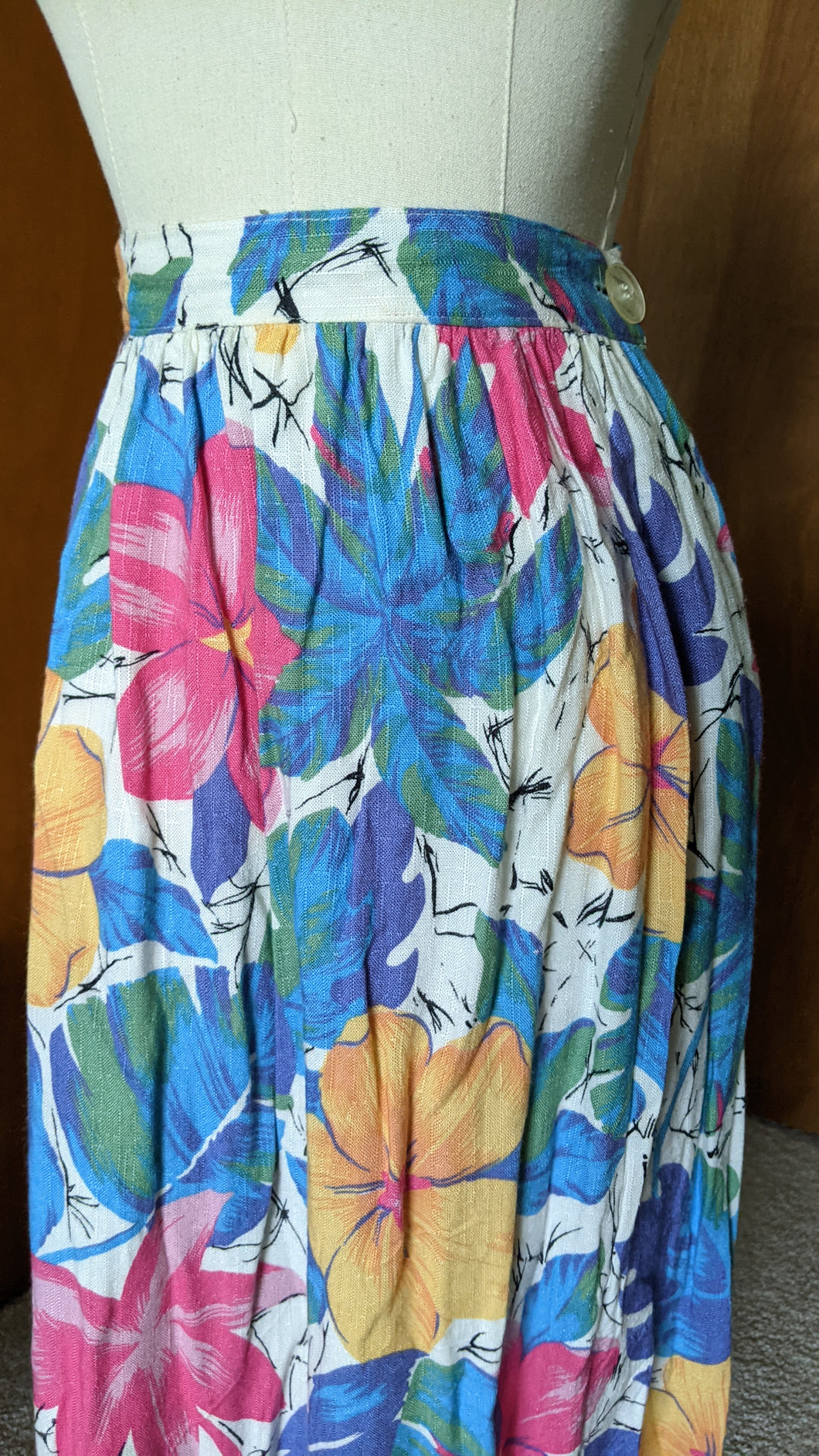 Hawaiian Print midi skirt