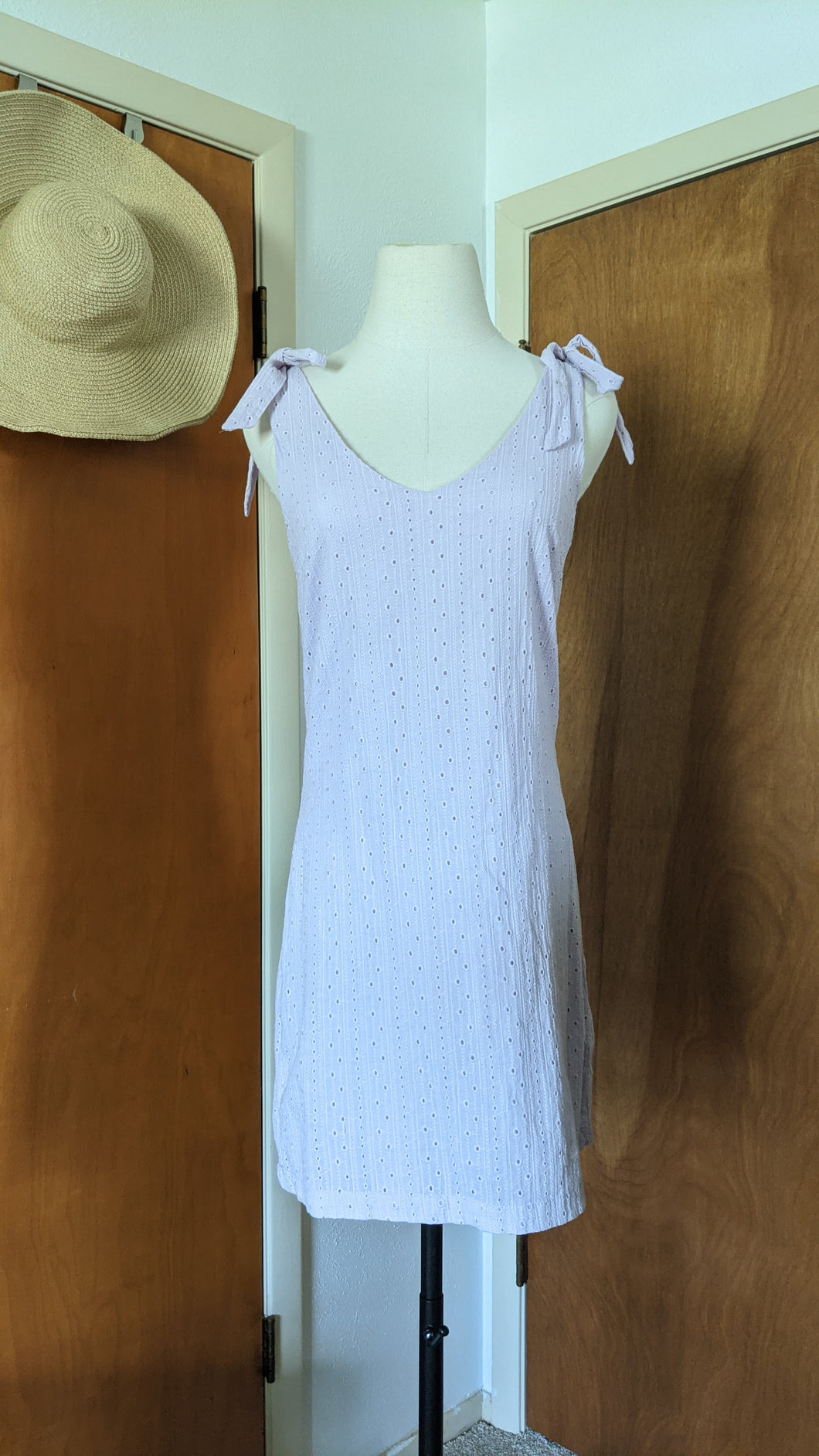 S - lavender eyelet mini dress