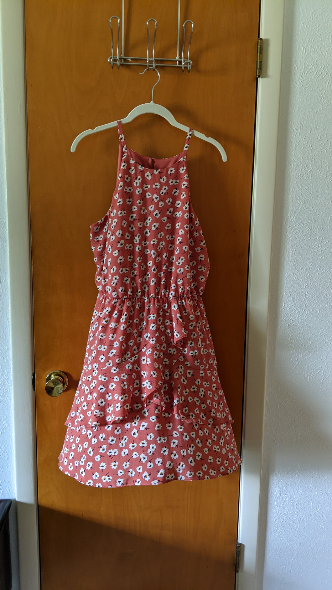 L - IZ Byers orange/mauve floral dresa