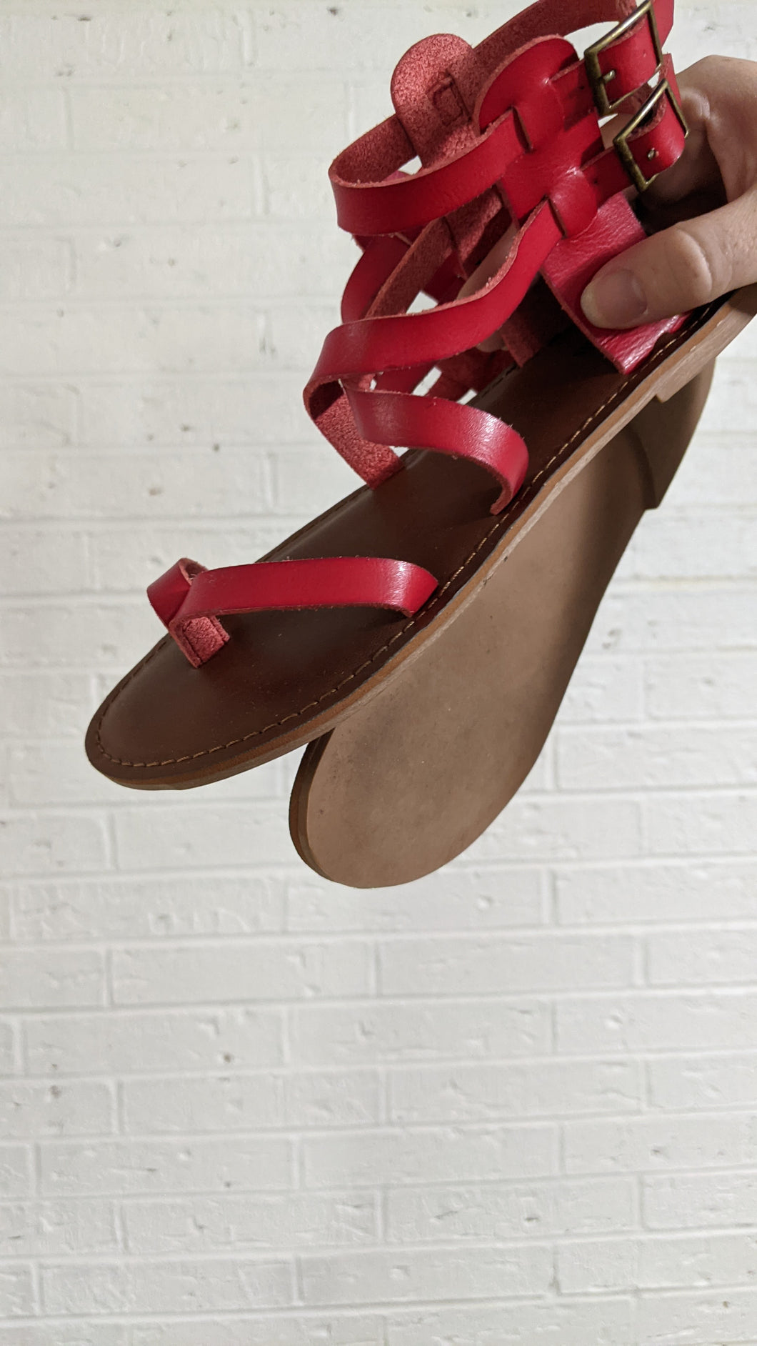 7 - Red Gladiator Sandals