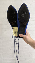 Load image into Gallery viewer, 7 - Blue Strapy Flats
