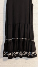 Load image into Gallery viewer, S/M - black and white embroidered tiered dress

