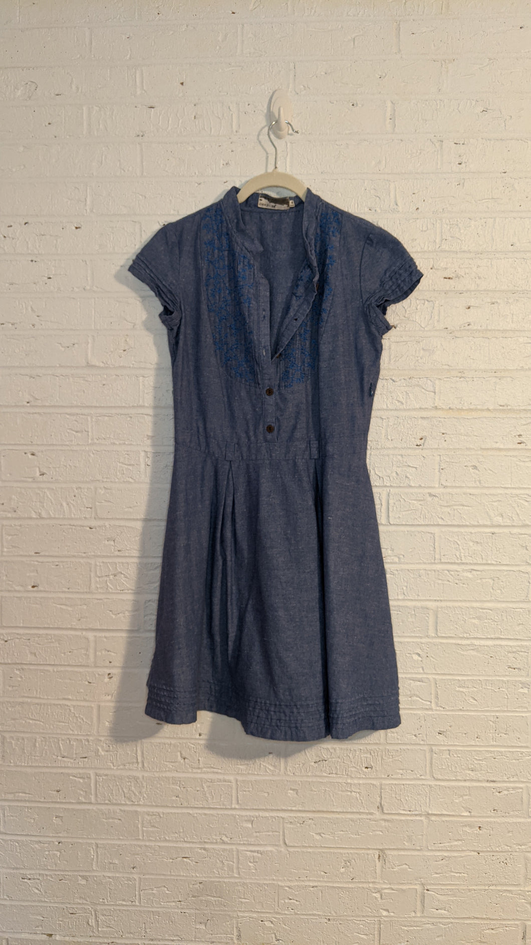 S - chambray embroidered dress
