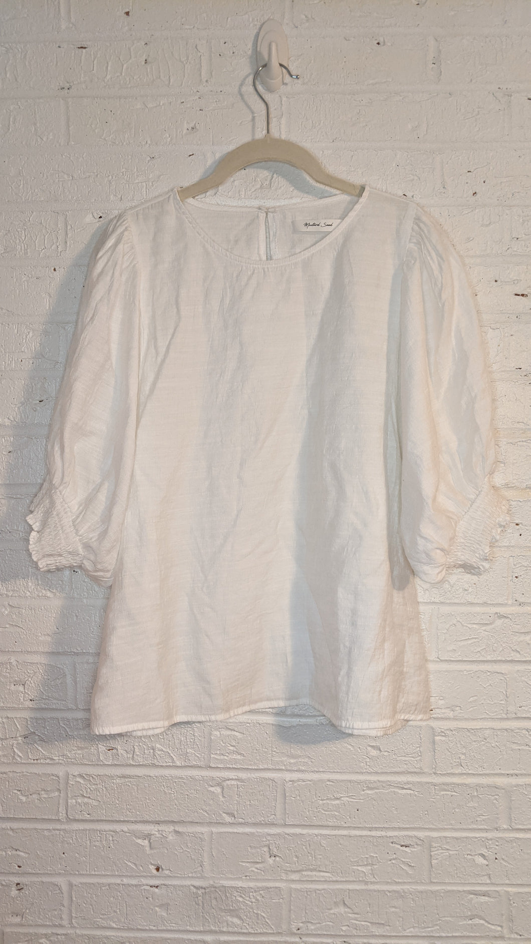 S/M - Mustard Seed puff sleeve blouse