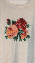 Load image into Gallery viewer, M - cross stitch floral sweatshirt
