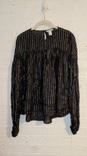 Load image into Gallery viewer, S - H&amp;M black and metallic blouse
