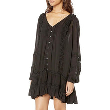 Load image into Gallery viewer, XS/S Black Eyelet Mini Dress
